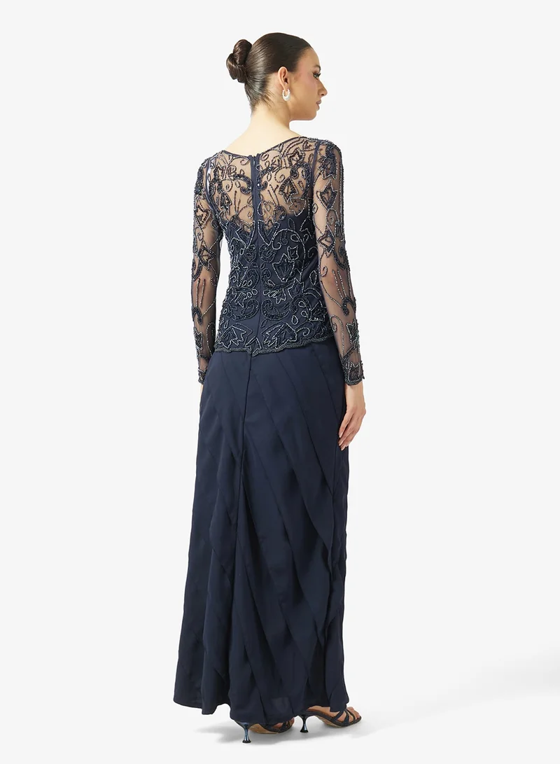 Amelia Rose  Lace Detail Maxi Dress for Women | Best Price UAE