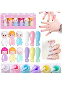 بيوينتي Beauenty Kids Nail Polish, 6 Colors Non-Toxic Water Based Peel-Off Nail Polish Set, Non Toxic & Safe Nail Polish Set for Girls Ages 5+ for Parties, Birthday and Makeovers (6Colors)  - Image 1