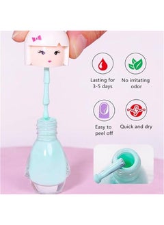 بيوينتي Beauenty Kids Nail Polish, 6 Colors Non-Toxic Water Based Peel-Off Nail Polish Set, Non Toxic & Safe Nail Polish Set for Girls Ages 5+ for Parties, Birthday and Makeovers (6Colors)  - Image 2