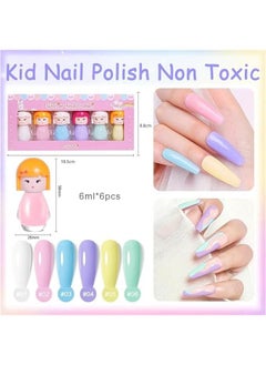 بيوينتي Beauenty Kids Nail Polish, 6 Colors Non-Toxic Water Based Peel-Off Nail Polish Set, Non Toxic & Safe Nail Polish Set for Girls Ages 5+ for Parties, Birthday and Makeovers (6Colors)  - Image 3