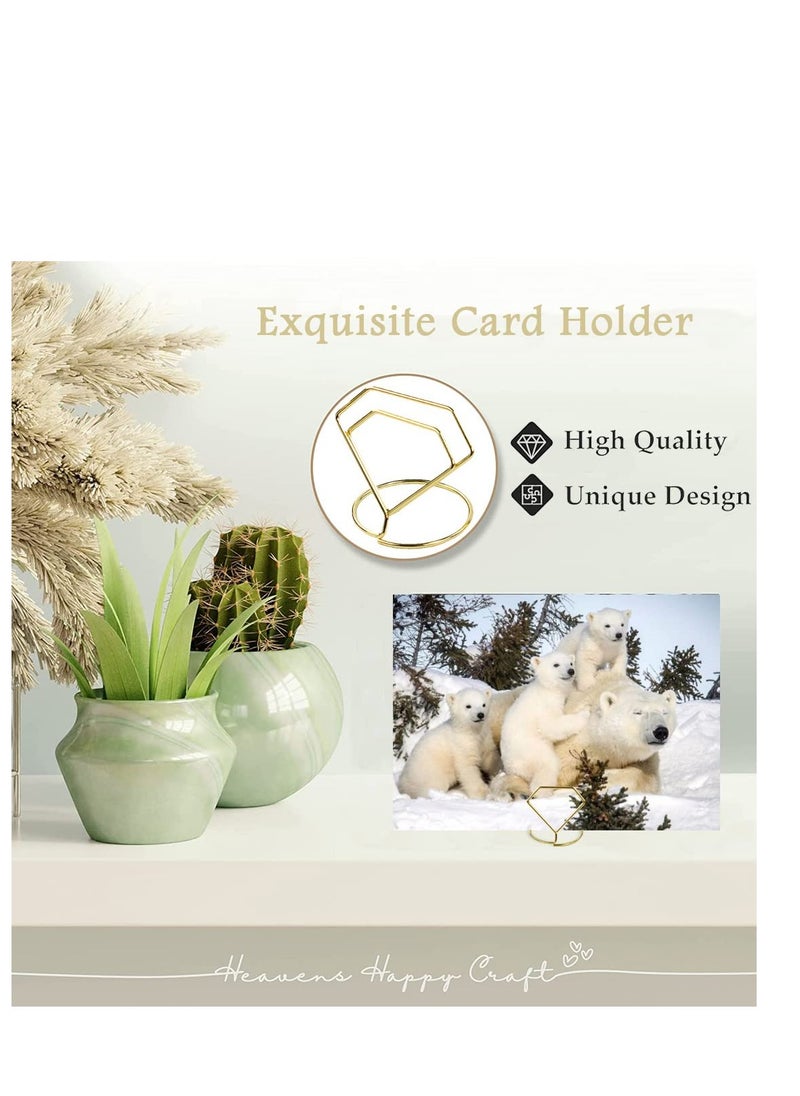 SYOSI Wedding Table Number Stand Place Card Holders For Setting Mini Menu Display Holder for Memo Cards Pictures in Birthday Party Anniversary 30Pcs  - Image 2