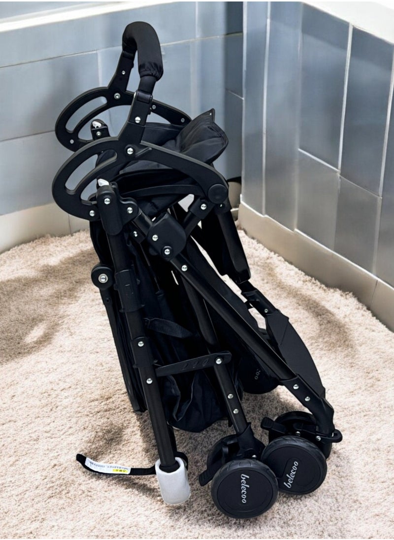 belecoo Belecoo A8 2-way 3-position foldable stroller black  - Image 2