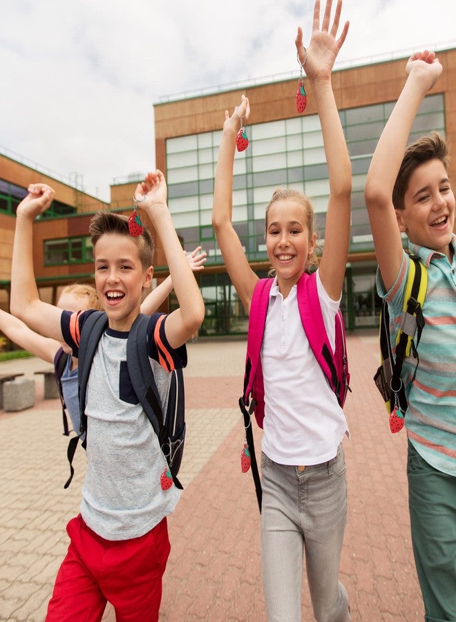 Tondiamo Strawberry Keychain Strawberry Party Favors Cute Fruit Keychain Rubber Keyrings for Summer Classroom Birthday Gifts(24 Pieces) - Image 5