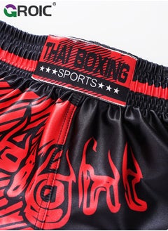 GROIC Boxing shorts MMA shorts,Muay Thai Shorts for Kids Youth Boxing Kickboxing High Grade MMA Fight Clothing Training Workout Trunks, Boxing Trunks for Hardcore Training, Boxing MMA Combat, Martial Arts  - Image 4