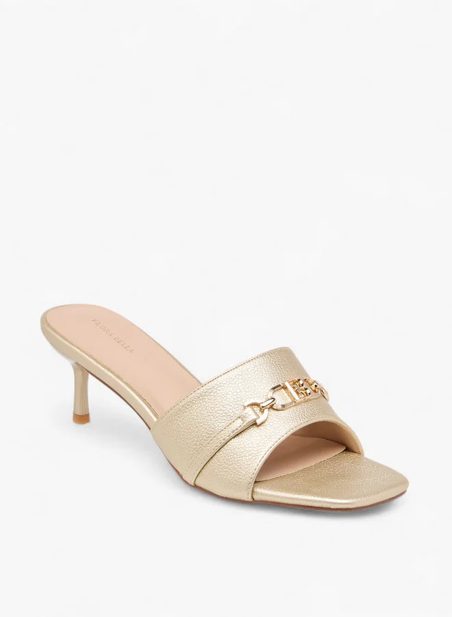 فلورا بيلا من شو إكسبرس Women Metal Accent Slip-On Sandals with Stiletto Heels