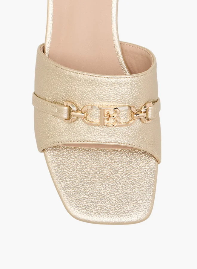 Flora Bella By Shoexpress Women Metal Accent Slip-On Sandals with Stiletto Heels
