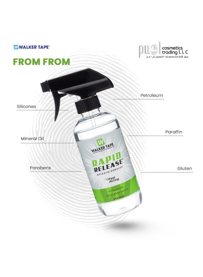 Walker Tape® Rapid Release Adhesive Remover – Fast-Acting Citrus Solvent for Hair Systems – Oil-Based Wig & Toupee Cleaner – Safe for All Hair Units – Quick Solvent Soak Remover – Lace Wig Adhesive Remover for Men & Women – Salon-Grade Hairpiece Cleaning Solution – Residue-Free Hair System Care - Image 2