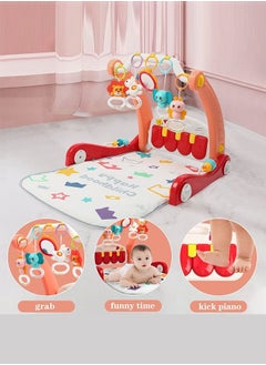 BAYBEE Baybee 2 in 1 Convertable Baby Activity Walker for Baby with Playgym Baby Play gym with Piano  5 Hanging Baby Toys  Activity Play Mat Gym Kids Walker for Baby Toddlers Boy Girl 0-18 Months Red  - Image 2