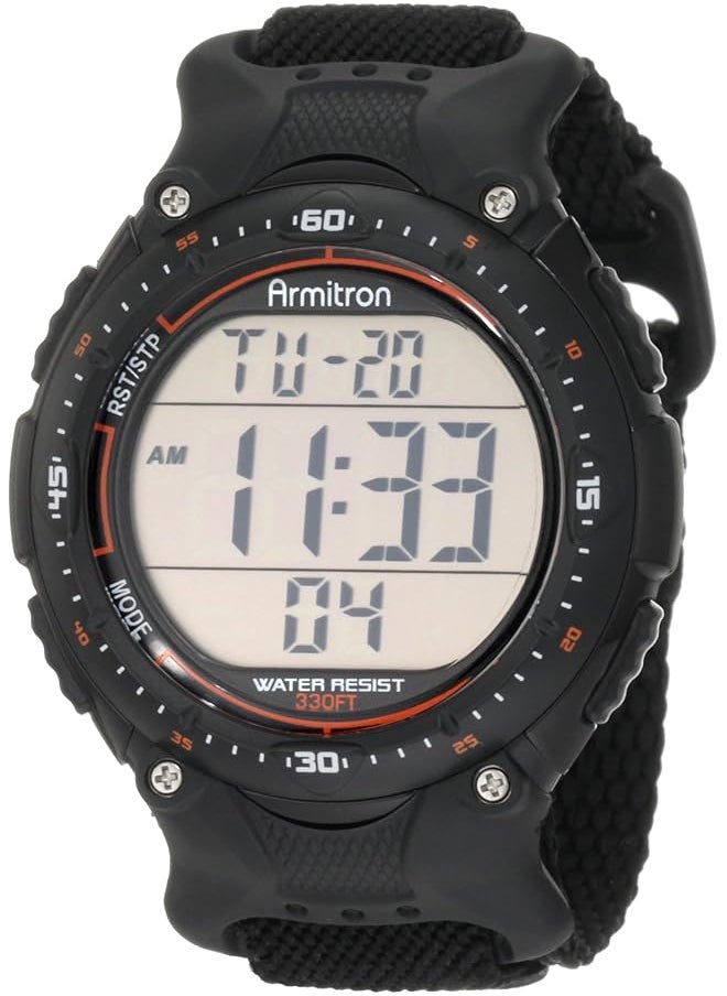 Armitron - Sport Men 408159Blk Chronograph Black Strap Digital Display Watch - Image 1