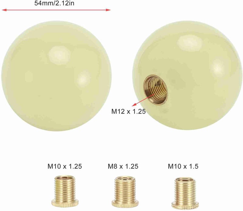 مقبض تروس M12x1.25 برأس فلورسنت، مصنوع من الأكريليك، مع مواصفات M8/M10x1.25 و M10x1.5؛ مناسب لمعظم السيارات، أنيق المظهر. - Image 3