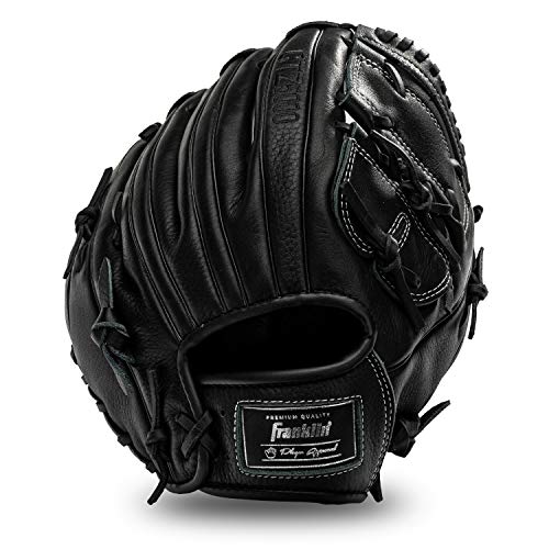 Franklin Sports CTZ5000 Baseball Fielding Glove - Men's Adult and Youth Baseball Mitt - Black Cowhide Leather Glove - 12.0" Basket Web for Infielders + Pitchers - Image 1