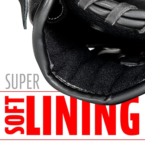 Franklin Sports CTZ5000 Baseball Fielding Glove - Men's Adult and Youth Baseball Mitt - Black Cowhide Leather Glove - 12.0" Basket Web for Infielders + Pitchers - Image 3