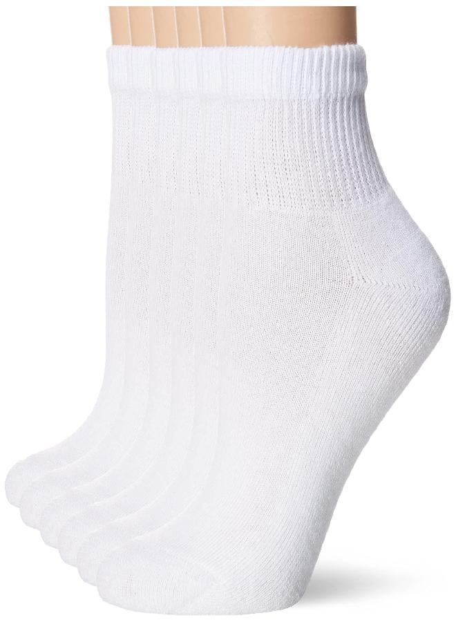 Hanes Hanes Ultimate womens 6-pack Ankle athletic socks, White, Shoe Size 5-9 US - Image 2