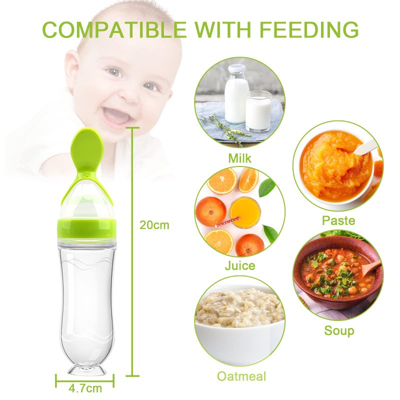 WAJIAYON Food Feeder for Baby, Fruit Feeder Pacifier (3 Pcs) with 6 Different Sized Silicone Pacifiers,Silicone Baby Food Dispensing Spoon 90ML with Babies Spoons,Pacifier Clip Babies Feeding Set - Image 2