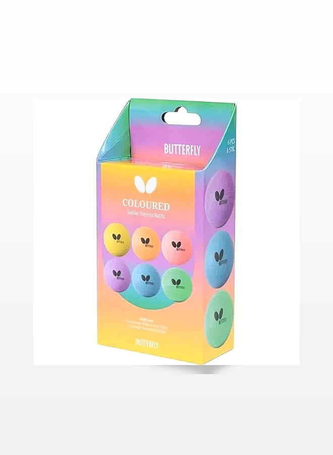 باترفلاي BUTTERFLY كرات تنس طاولة Coloured Balls (6 Pack) - Image 1