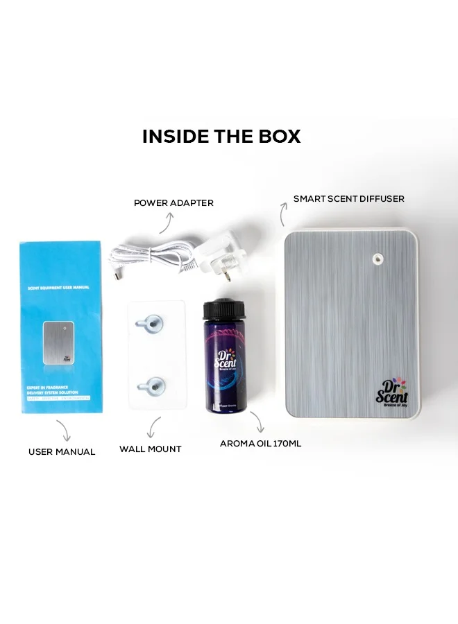 Dr Scent Combo Offer - Essential Oil Smart Scent Diffuser Fragrance Machine (White) With Luxury Diffuser Aroma Oil (170ml)‎