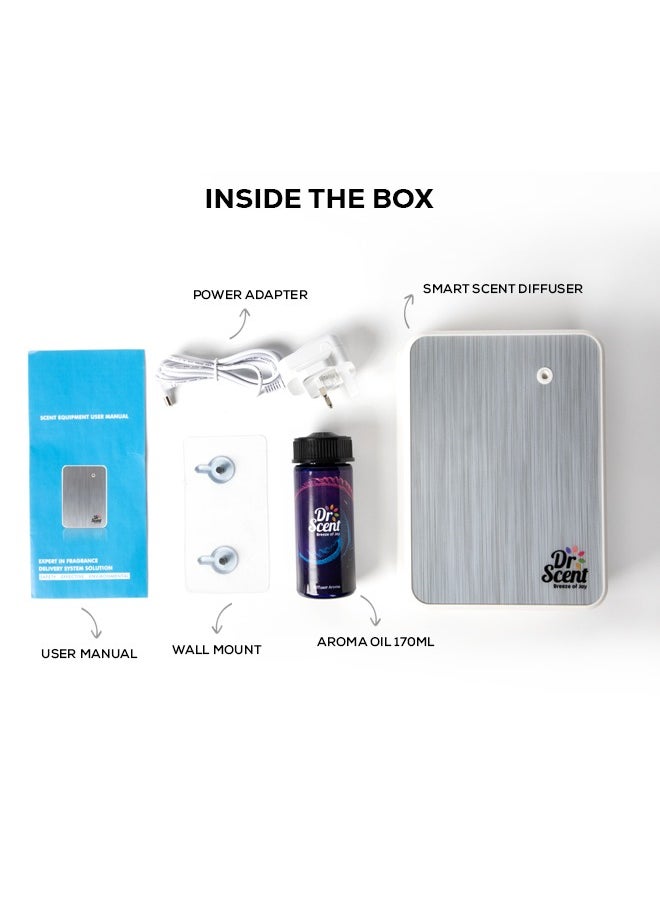 Dr Scent - Combo Offer - Essential Oil Smart Scent Diffuser Fragrance Machine (White) With Luxury Diffuser Aroma Oil (170ml)‎ - Image 1