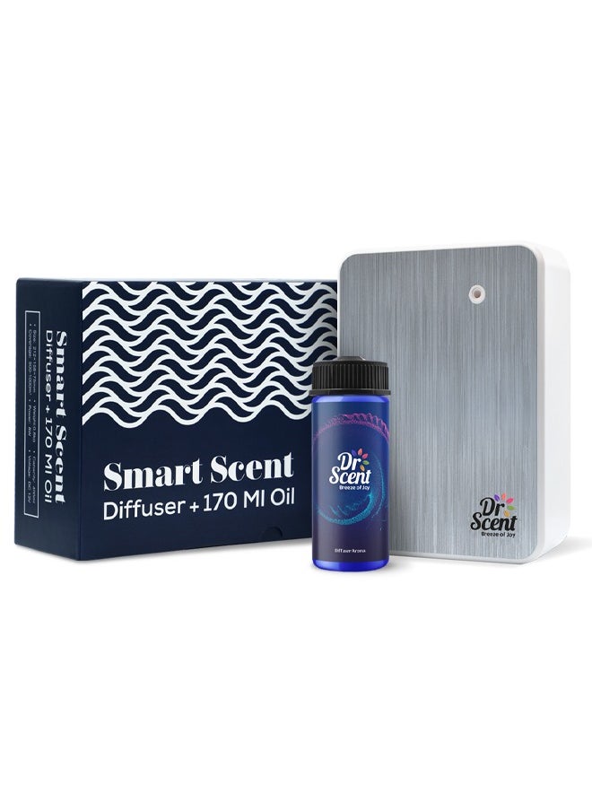 Dr Scent Combo Offer - Essential Oil Smart Scent Diffuser Fragrance Machine (White) With Luxury Diffuser Aroma Oil (170ml)‎ 