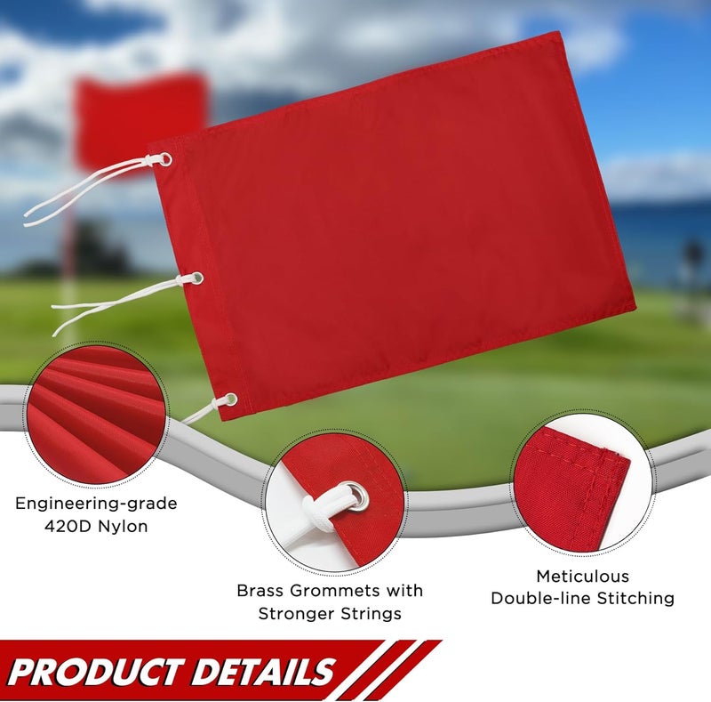 KINGTOP Golf Flag 20x14 Inch - 420D Nylon, Brass Grommets - Standard Putting Green Flags for Backyard Practice, Golf Courses, Country Club - Image 2