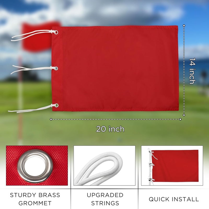 KINGTOP Golf Flag 20x14 Inch - 420D Nylon, Brass Grommets - Standard Putting Green Flags for Backyard Practice, Golf Courses, Country Club - Image 3