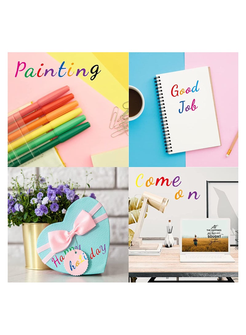 SYOSI 10 ورقات ملصقات حرفية 760 ملصقات أبجدية 1 بوصة ملصقات فينيل ذاتية اللصق حروف سوداء ملصقات أبجدية ABC وأرقام صندوق البريد DIY لملصقات البطاقات الشخصية - Image 2