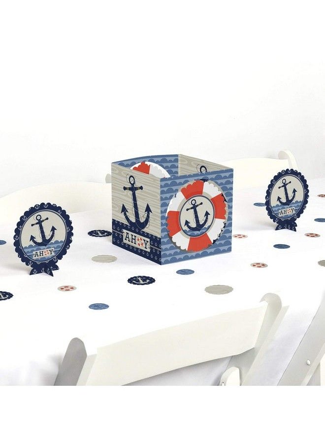 Big Dot of Happiness Ahoy Nautical Baby Shower Or Birthday Party Centerpiece & Table Decoration Kit  - Image 1