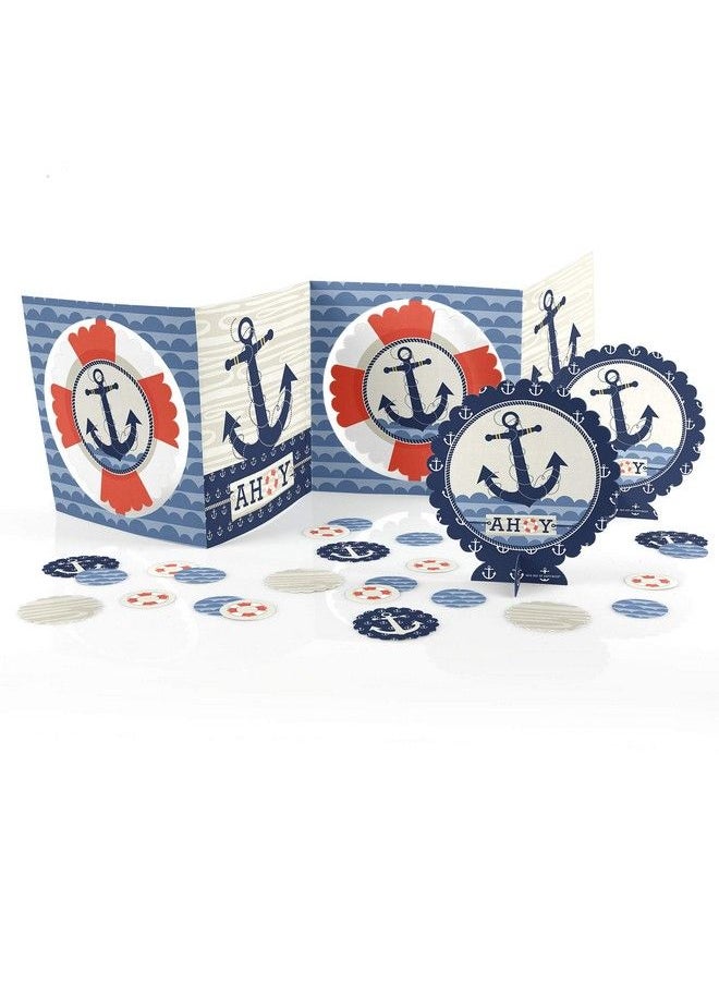Big Dot of Happiness Ahoy Nautical Baby Shower Or Birthday Party Centerpiece & Table Decoration Kit  - Image 3