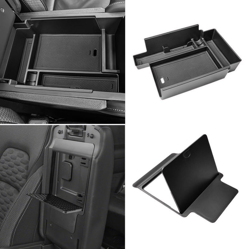 HGWEI 2Pcs Center Console Organizer Compatible with Nissan Pathfinder 20222026 And Hidden Organizer Box Accessories Secret Compartment Armrest Hidden Storage Insert Tray Black - Image 2
