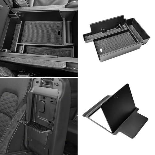HGWEI 2Pcs Center Console Organizer Compatible with Nissan Pathfinder 20222026 And Hidden Organizer Box Accessories Secret Compartment Armrest Hidden Storage Insert Tray Black - Image 1
