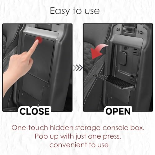 HGWEI 2Pcs Center Console Organizer Compatible with Nissan Pathfinder 20222026 And Hidden Organizer Box Accessories Secret Compartment Armrest Hidden Storage Insert Tray Black - Image 3
