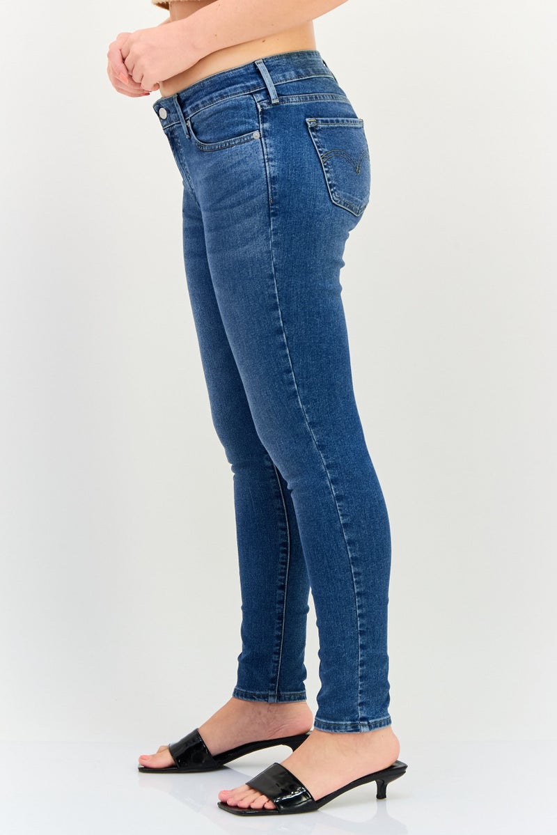 Levi's جينز ضيق للنساء، مغسول وقابل للتمدد، أزرق - Image 2