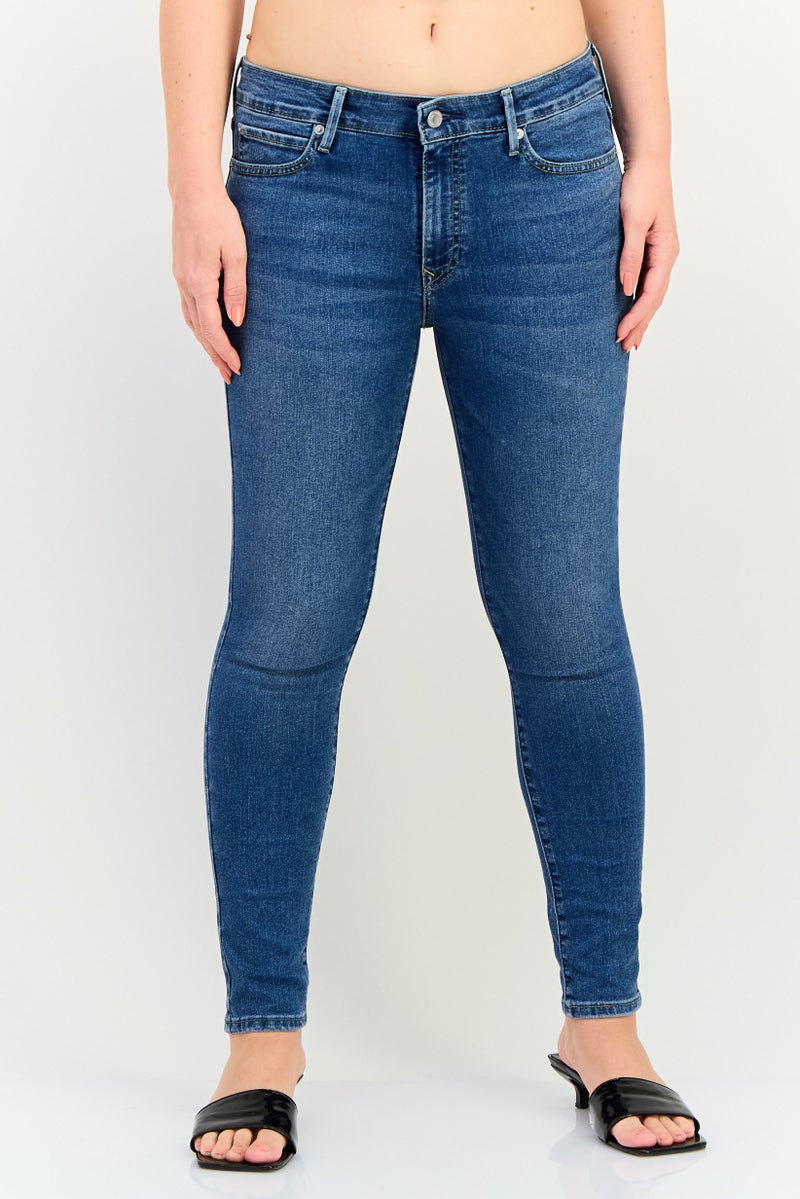 Levi's جينز ضيق للنساء، مغسول وقابل للتمدد، أزرق - Image 1