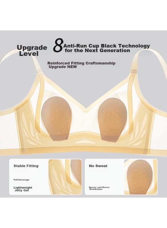 MIIOW Miiow Seamless Bra For Women, Large Bust Minimizer, Rabbit Ear Cups, Push-up, Wireless, Sexy, Plus Size Brassiere, Champagne Color, Size 34 - Image 3