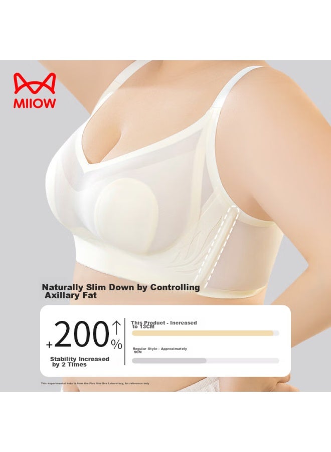 MIIOW Miiow Seamless Bra For Women, Large Bust Minimizer, Rabbit Ear Cups, Push-up, Wireless, Sexy, Plus Size Brassiere, Champagne Color, Size 34 - Image 2
