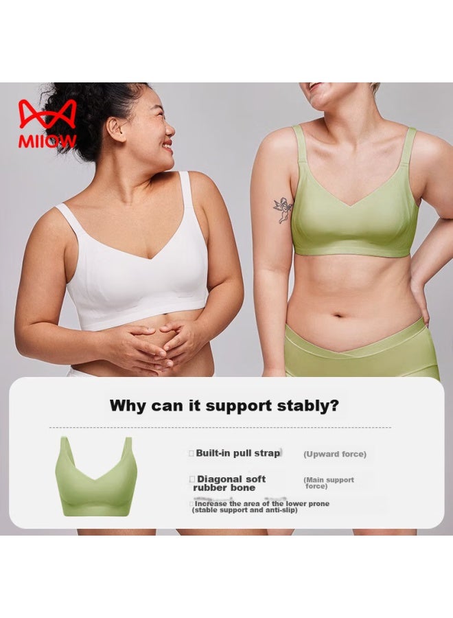 MIIOW Miiow Seamless Bra For Women, Large Bust Minimizer, Rabbit Ear Cups, Push-up, Wireless, Sexy, Plus Size Brassiere, Champagne Color, Size 34 - Image 5