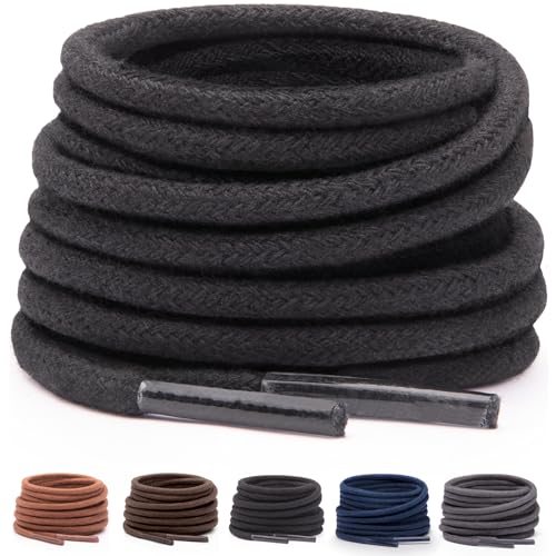 Miscly Shoe Laces for Dress Shoes - Round Oxford Shoelaces for Men - Multiple Lengths and Colors Available - Black, 36″ (91 CM) - Image 1