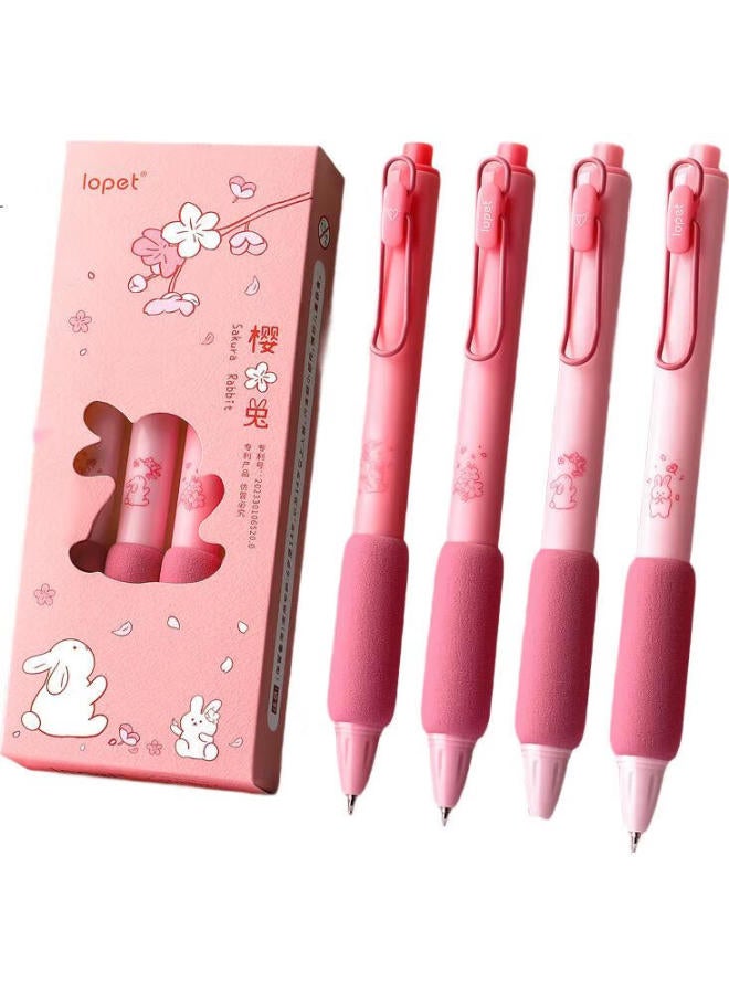 Lopet Retractable Gel Pen, Stylish Quick-Drying Exam Pen, Student Water-Based Black Pen, Middle School Student Ballpoint Pen, Push-Button Lt-1302 Set + 8025 Refills, 10 Pieces - Image 1