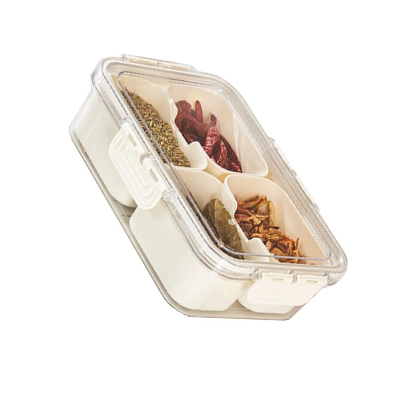 ZIVIK Refrigerator Storage Box Freshkeeping Fruit Box Dry Fruit Keeper With 4 Removable Boxes With Display For SnacksVegetables Platter Sealed Tank4 Compartment Box - Image 1