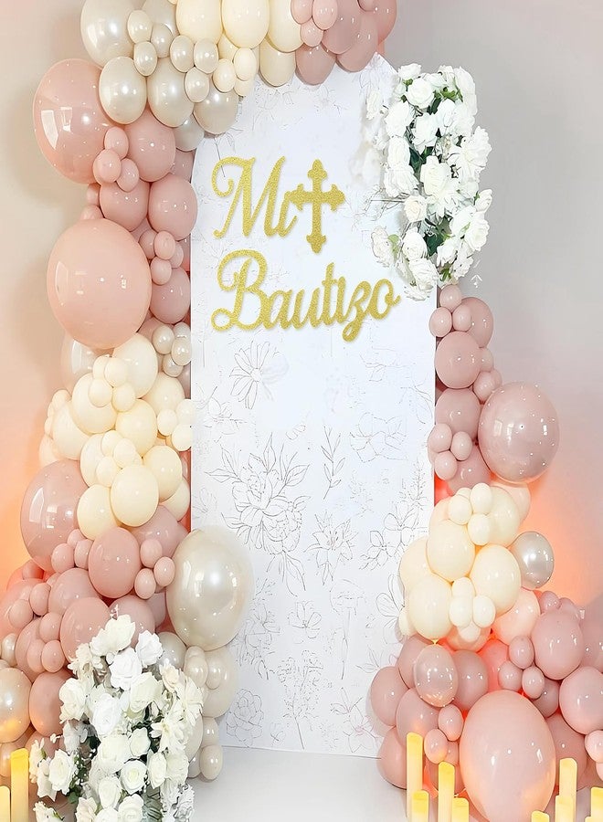 MASTRON God Bless Cross Sign for Backdrop - Felt Cross God Bless Baptism Party Backdrop for Boys Girls Baby Shower First Communion Confirmation Bautizo Decorations (Mi Bautizo-Glitter Gold) - Image 5