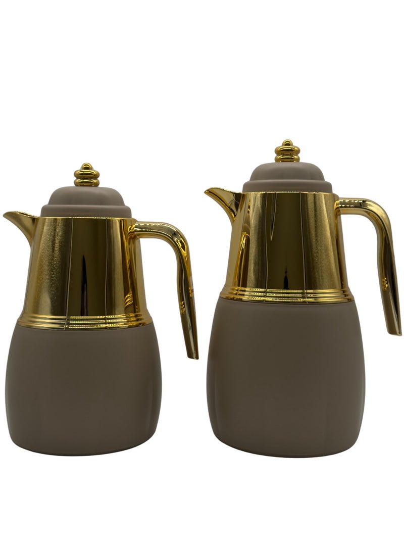 AL-GANNAS 2 Peice Thermos Set for Tea & Coffee | 1L & 0.7L | High-Quality with 2-Year Heat Retention Warranty | Elegant New Design - Image 1