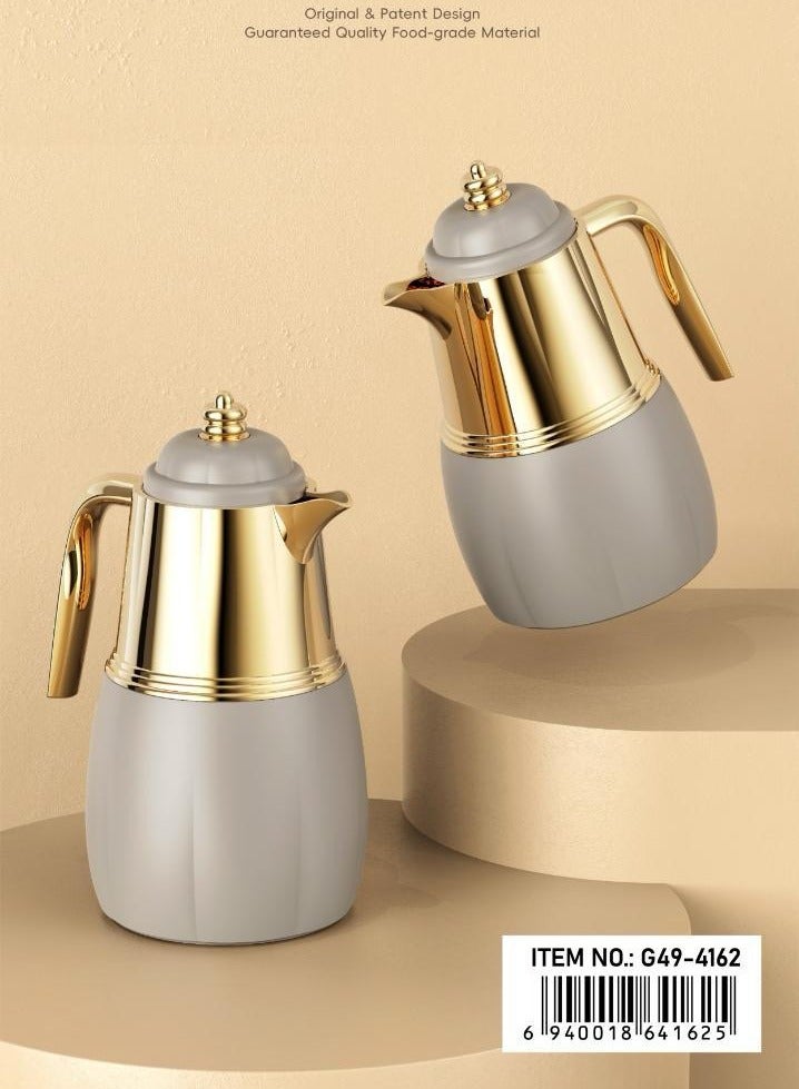 AL-GANNAS 2 Peice Thermos Set for Tea & Coffee | 1L & 0.7L | High-Quality with 2-Year Heat Retention Warranty | Elegant New Design - Image 5