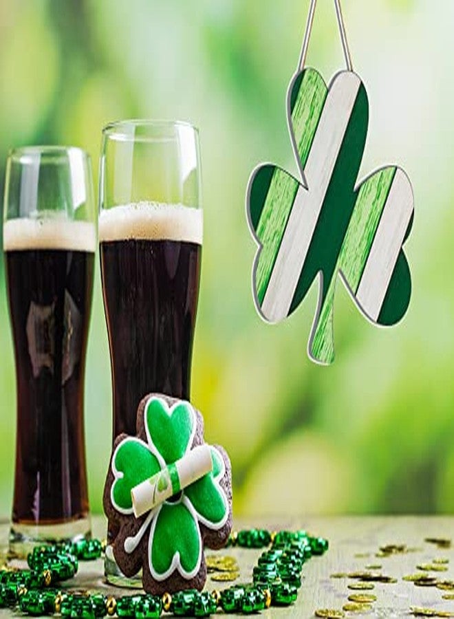 Davsolly St Patrick Day Wooden Hanging Wreath Decoration Shamrock Hanging Sign Wood for Irish Party Saint Patrick Day Home Décor - Image 5