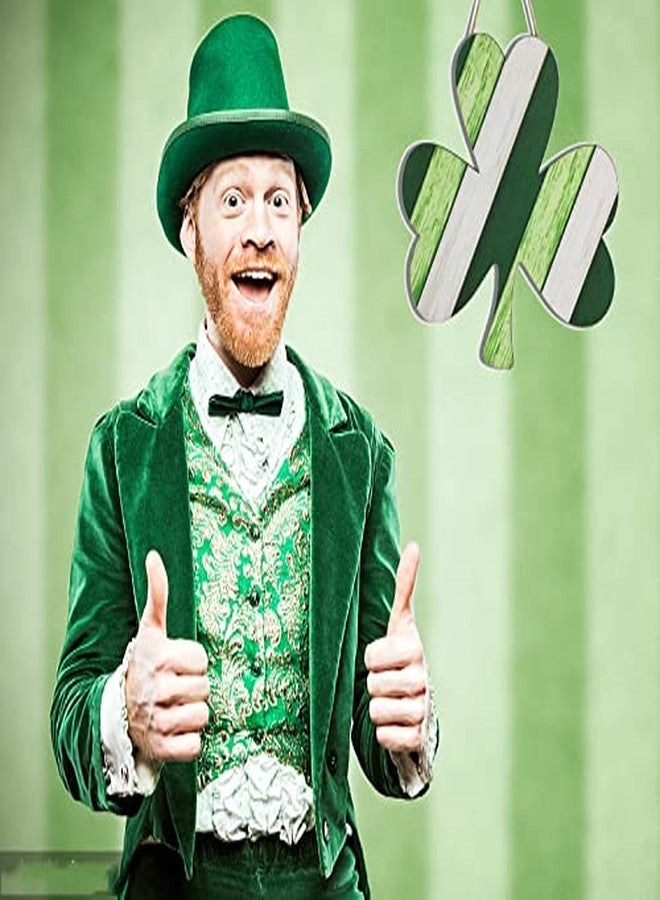 Davsolly St Patrick Day Wooden Hanging Wreath Decoration Shamrock Hanging Sign Wood for Irish Party Saint Patrick Day Home Décor - Image 3