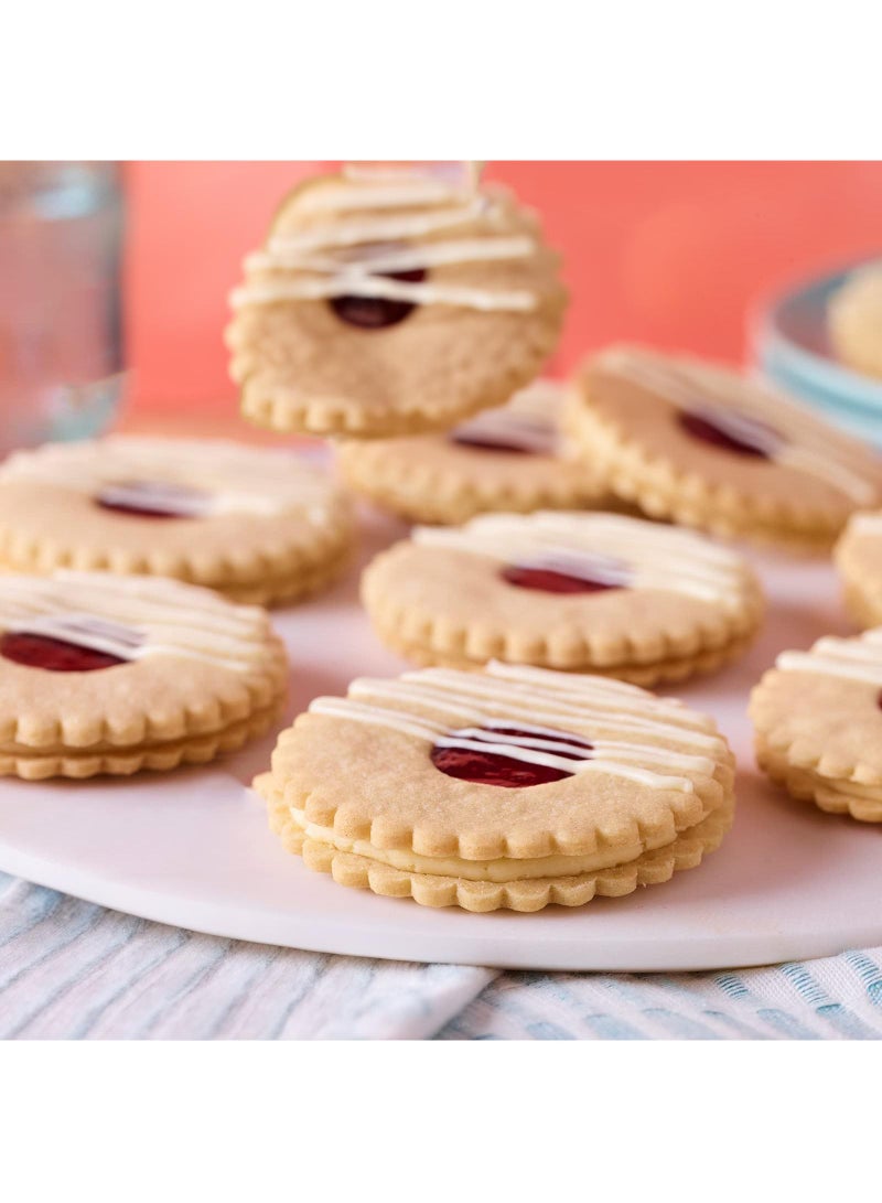 Sweet seven Double Edged Round & Fluted Cookie Cutter Set - Biscuits, Scones, Pastry Baking Tools - Duck Egg Blue, 8 Pieces - Image 5