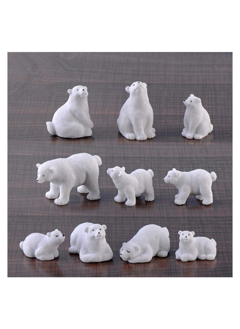 SYOSI - Mini Polar Bear Realistic Animals Figures Animals Miniature Resin Mini Polar Bear Figurine Fairy Cake Toppers Party Birthday Gifts Garden Micro Landscape Decoration, 20 Pcs - Image 1