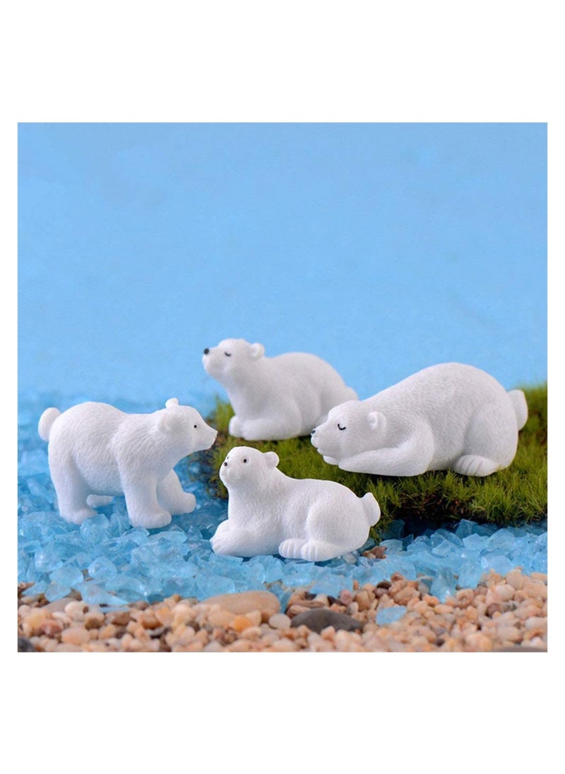 SYOSI - Mini Polar Bear Realistic Animals Figures Animals Miniature Resin Mini Polar Bear Figurine Fairy Cake Toppers Party Birthday Gifts Garden Micro Landscape Decoration, 20 Pcs - Image 1