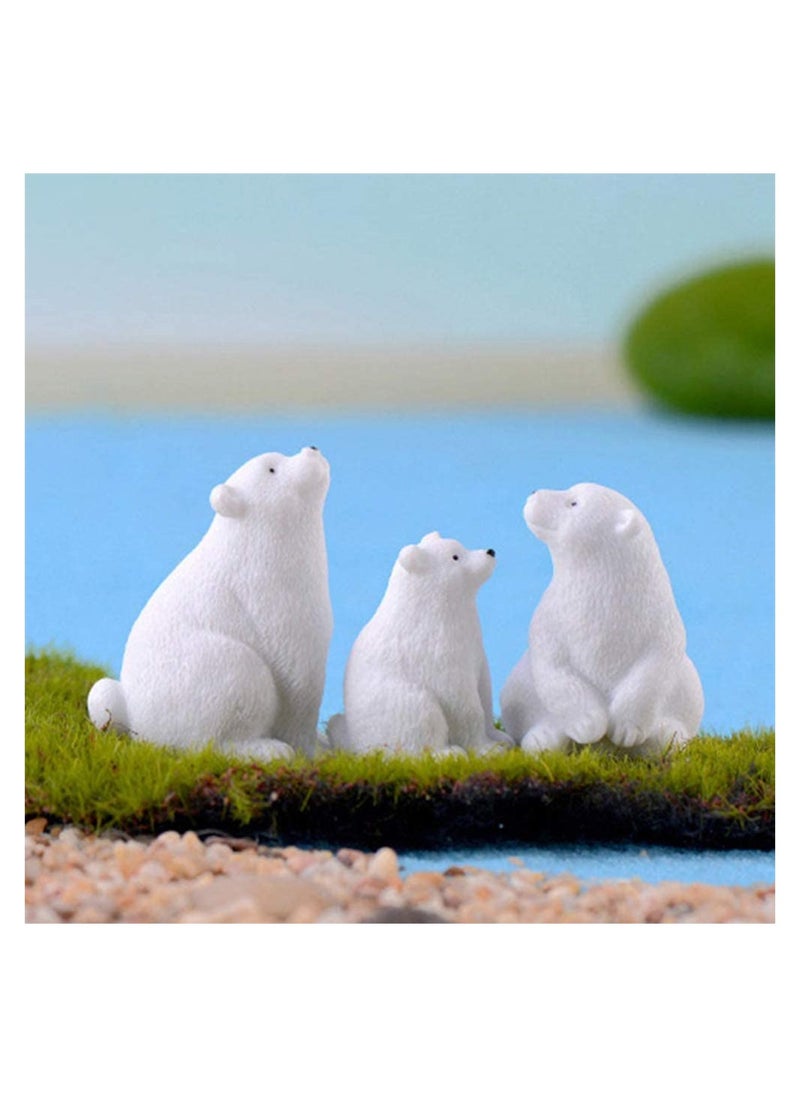 SYOSI - Mini Polar Bear Realistic Animals Figures Animals Miniature Resin Mini Polar Bear Figurine Fairy Cake Toppers Party Birthday Gifts Garden Micro Landscape Decoration, 20 Pcs - Image 1