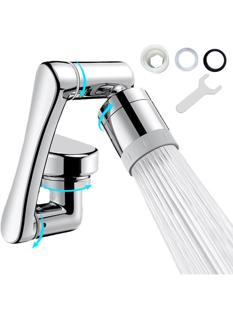 ECVV Faucet Extender 1080Â°Swivel, 2 Mode Rotating Splash Sink Aerator, 360Â° Rotatable Robotic Arm Water Filter Extension, Faucet Aerator Spray For Bathroom Kitchen - Image 1