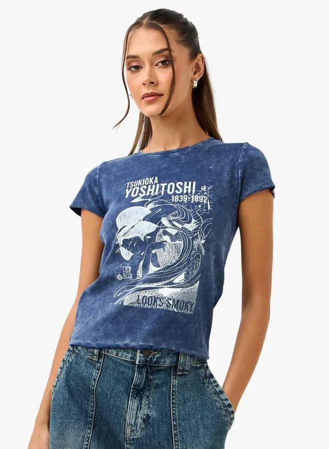 SP Characters Tsukioka Yoshitoshi Print T-shirt