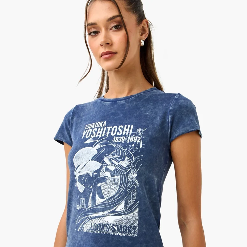 SP Characters Tsukioka Yoshitoshi Print T-shirt